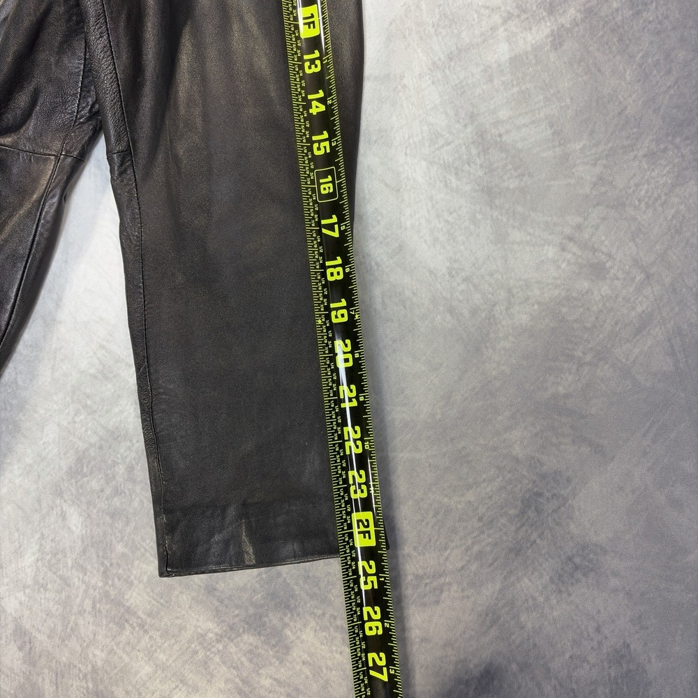 Worthington Black Leather Belted Trench Jacket - Picture 8 of 8